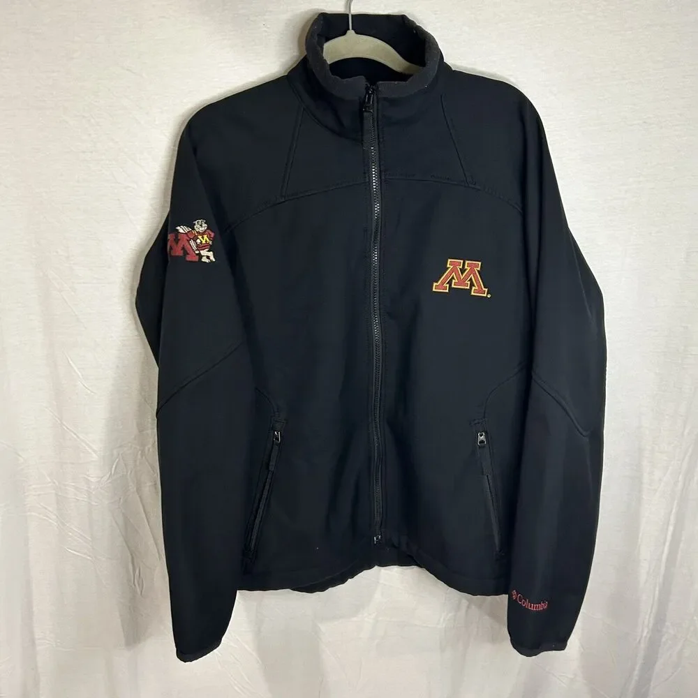 Columbia Softshell Jacket Men’s Medium Minnesota Golden Gophers Logo Black